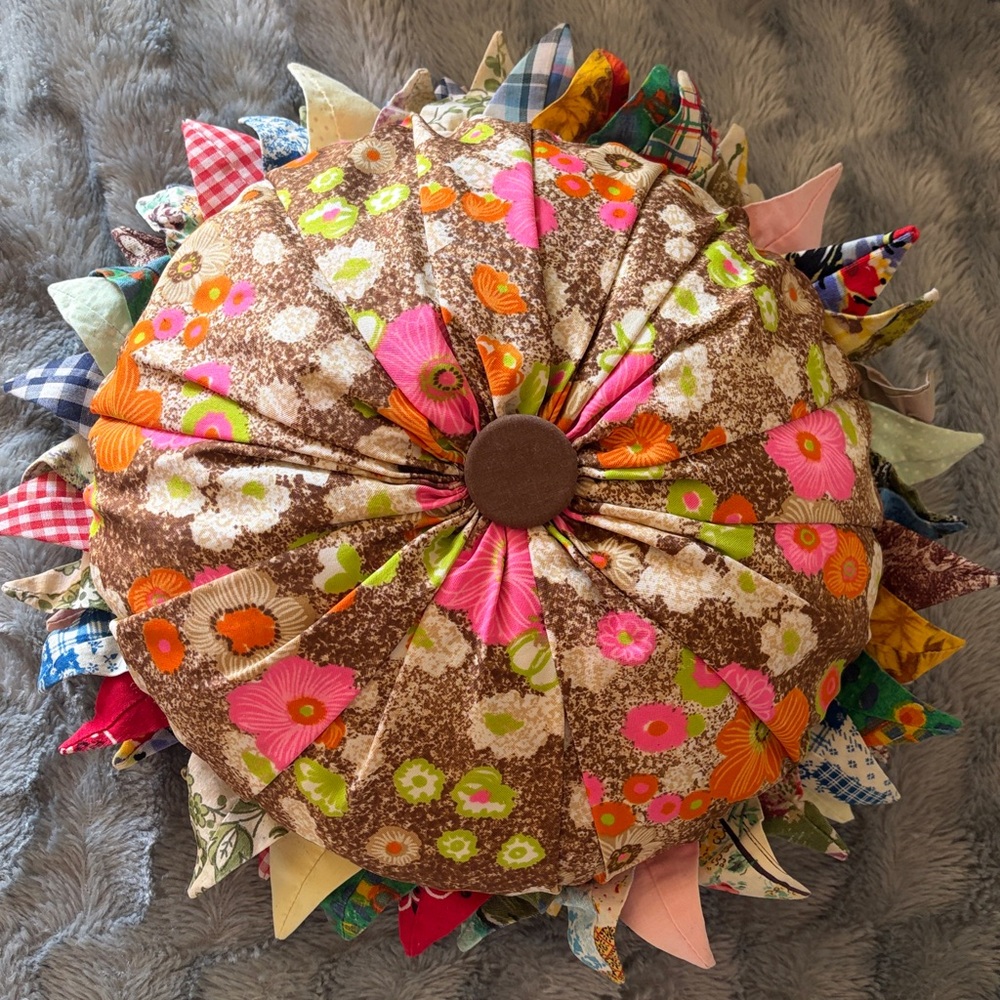 Colorful Patchwork Holiday Pillow